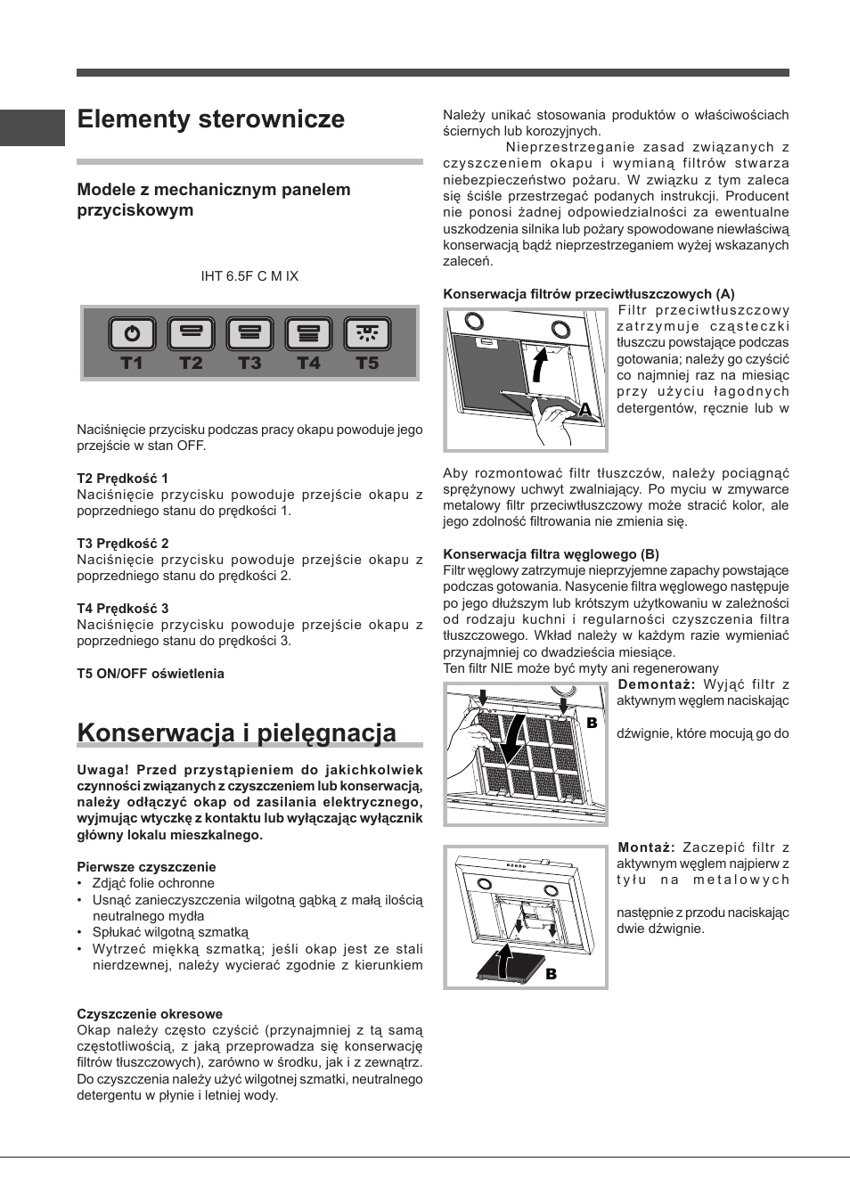 Elementy sterownicze tbox, Konserwacja i pielęgnacja | Indesit IHT-6.5-C-M-IX User Manual | Page 56 / 80