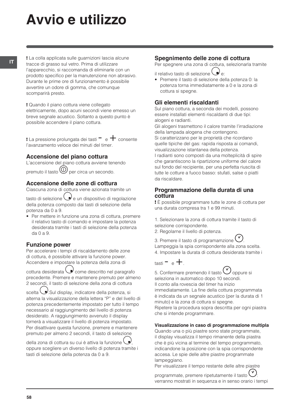 Avvio e utilizzo | Indesit VRO-632-TD-B User Manual | Page 58 / 84