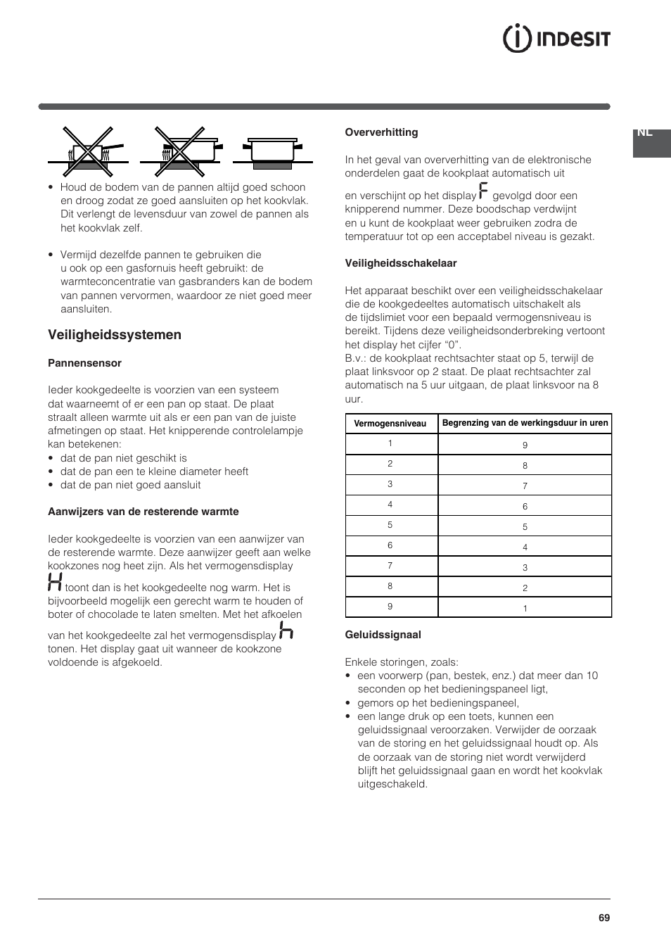 Veiligheidssystemen | Indesit VRO-632-TD-B User Manual | Page 69 / 84