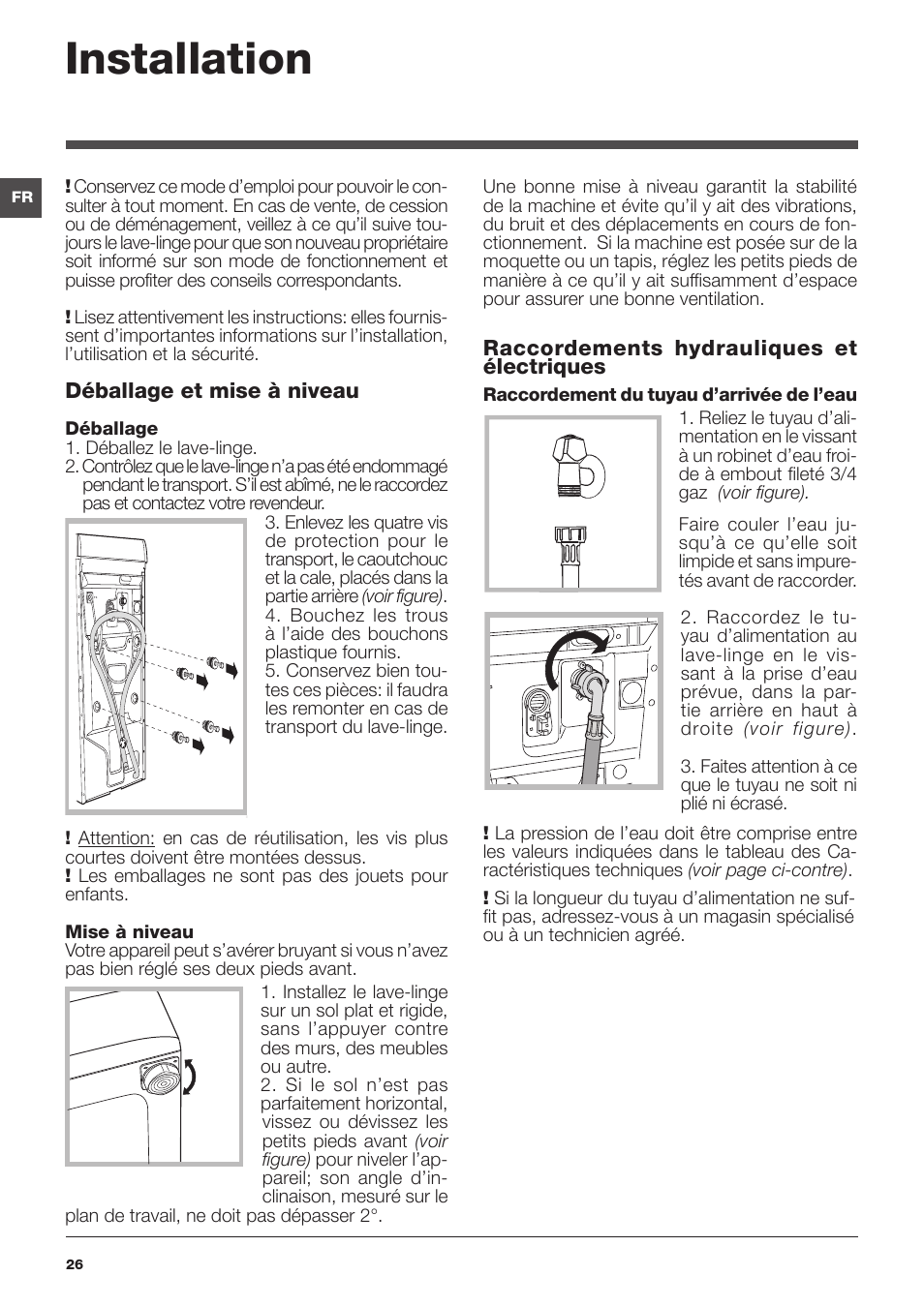 Installation | Indesit IWTE-51251-ECO-(EU) User Manual | Page 26 / 84