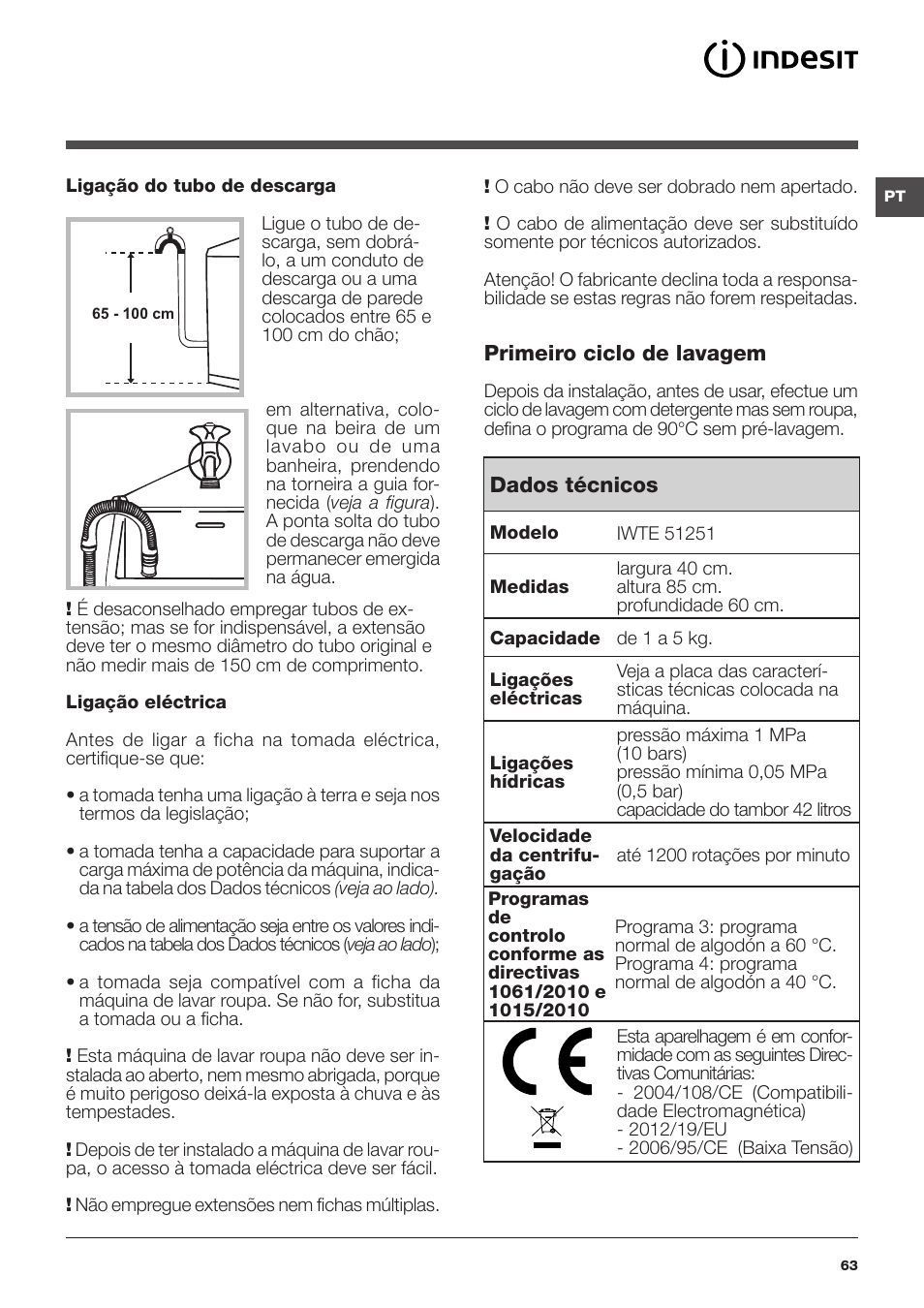 Indesit IWTE-51251-ECO-(EU) User Manual | Page 63 / 84