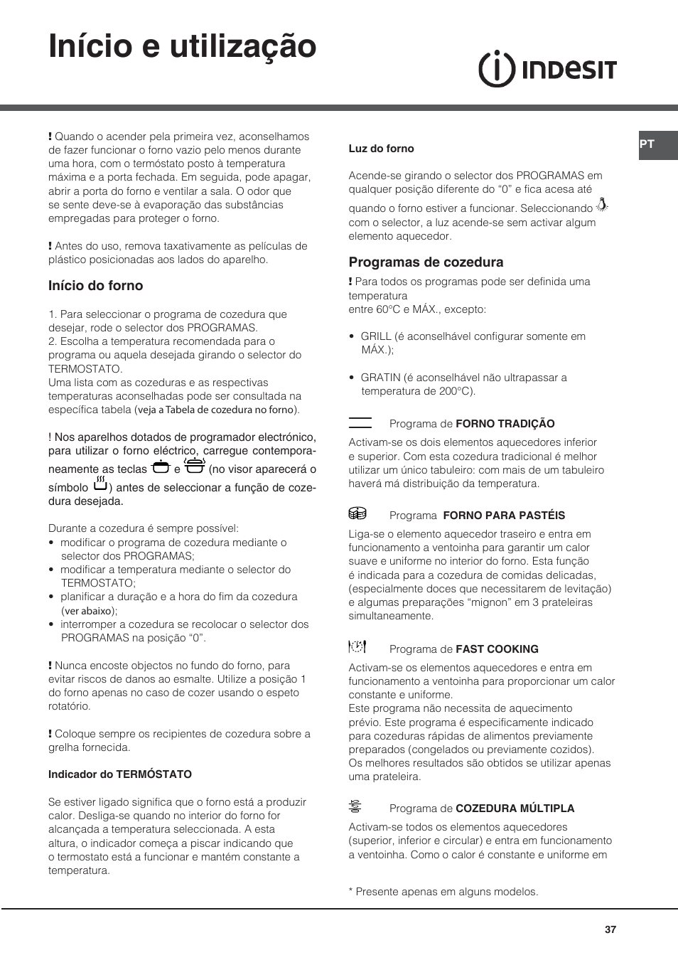 Início e utilização | Indesit KN6C76A(X)-GR User Manual | Page 37 / 60