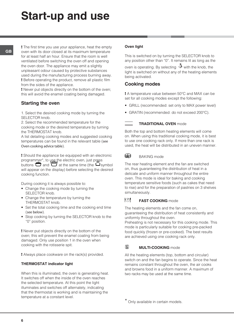 Start-up and use | Indesit KN6C76A(X)-GR User Manual | Page 6 / 60