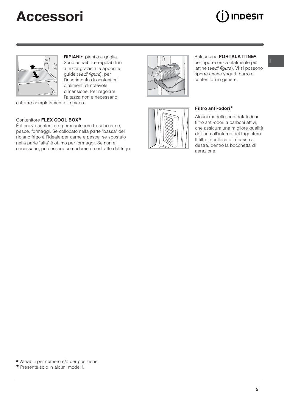 Accessori | Indesit 3D AA NX User Manual | Page 5 / 60