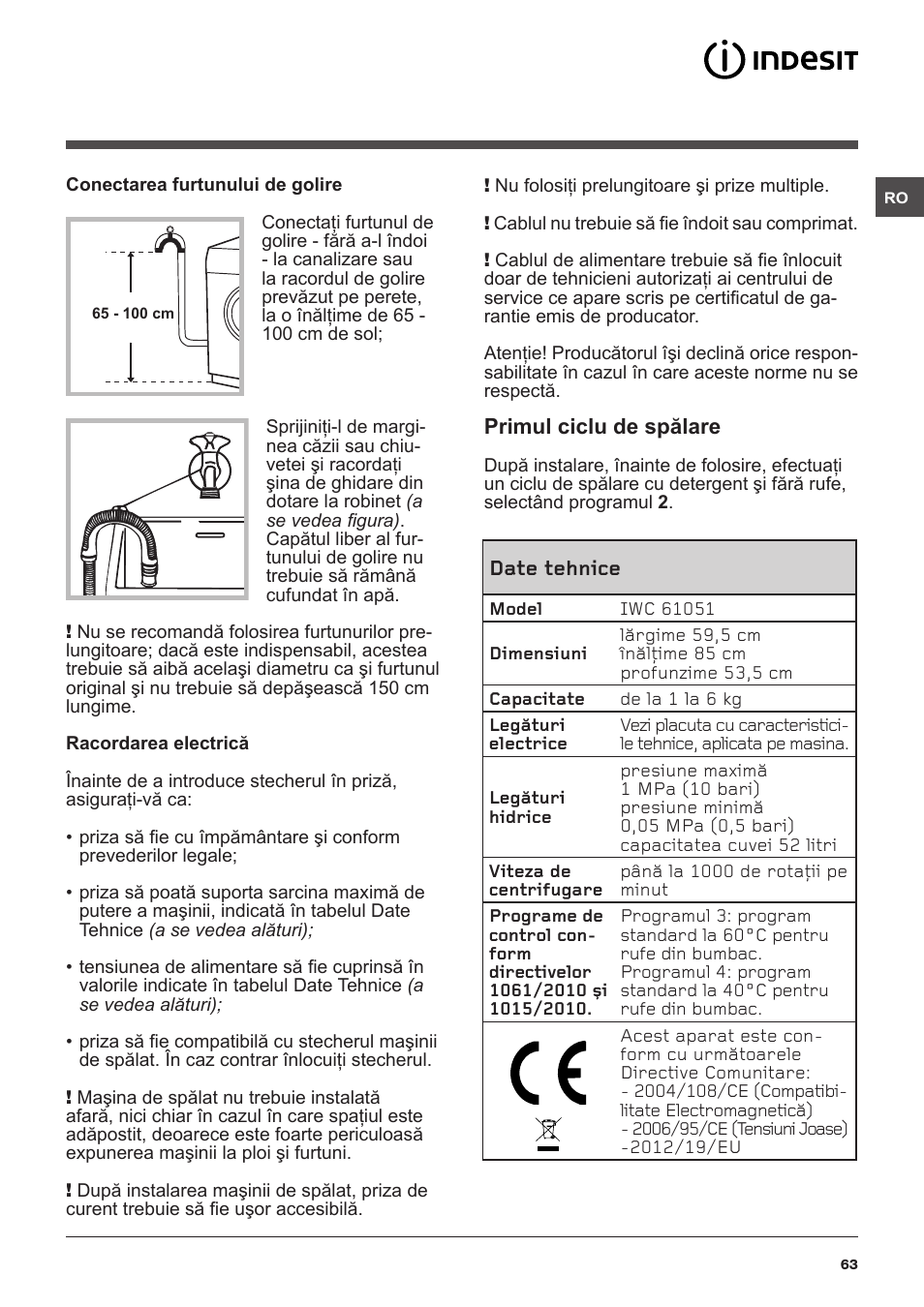 Indesit IWC-61051-EU User Manual | Page 63 / 72