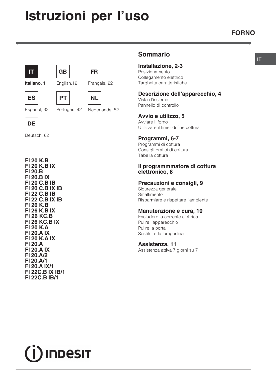 Indesit FI-20.A-(WH)-1-(SP) User Manual | 72 pages