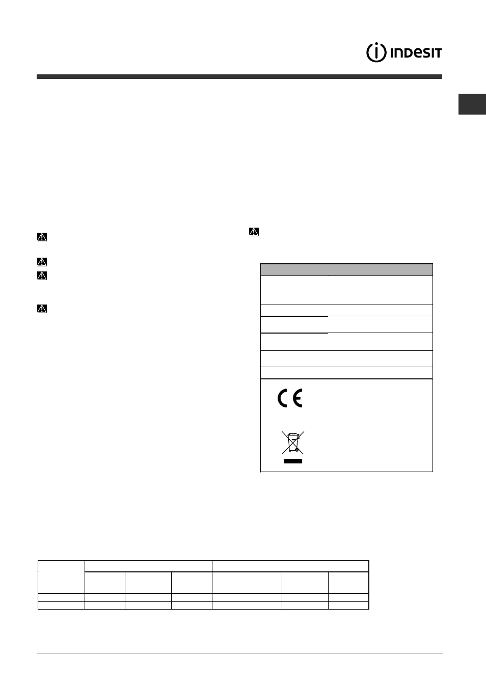 Advertencias para el primer lavado | Indesit DFP-2631M-EU User Manual | Page 39 / 84