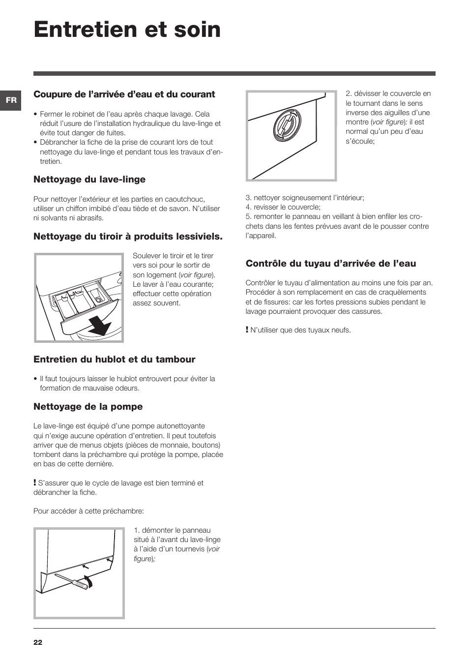 Entretien et soin | Indesit IWE-81282-B-C-ECO-EU User Manual | Page 22 / 60