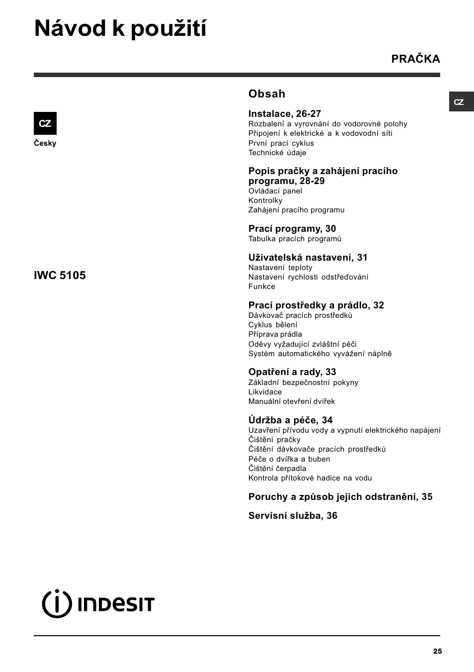 Indesit IWC-5105-(EU) User Manual | Page 25 / 84