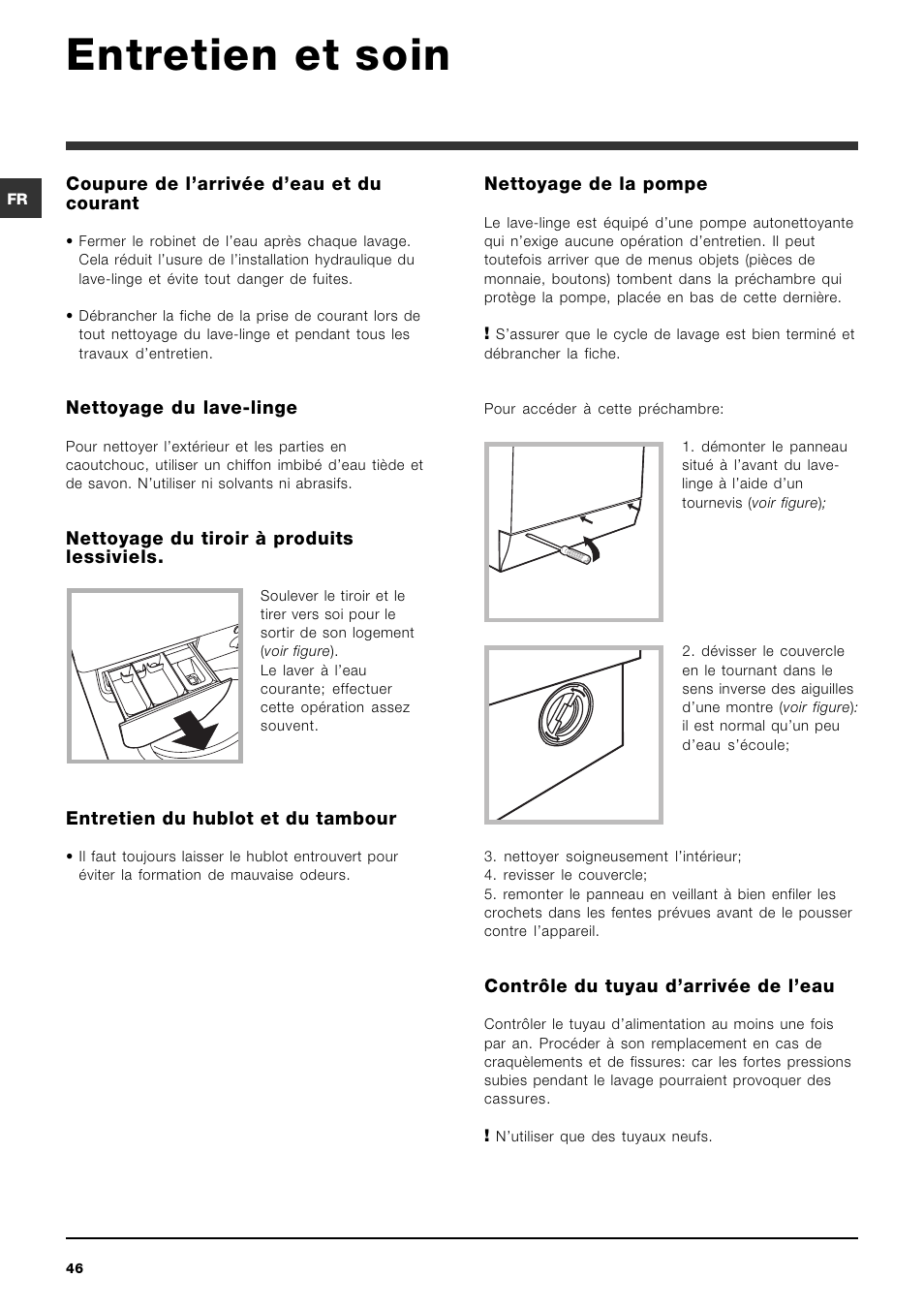 Entretien et soin | Indesit IWC-5105-(EU) User Manual | Page 46 / 84