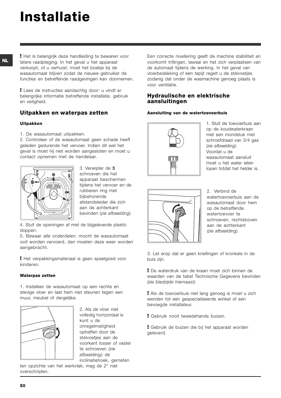 Installatie | Indesit IWC-5105-(EU) User Manual | Page 50 / 84