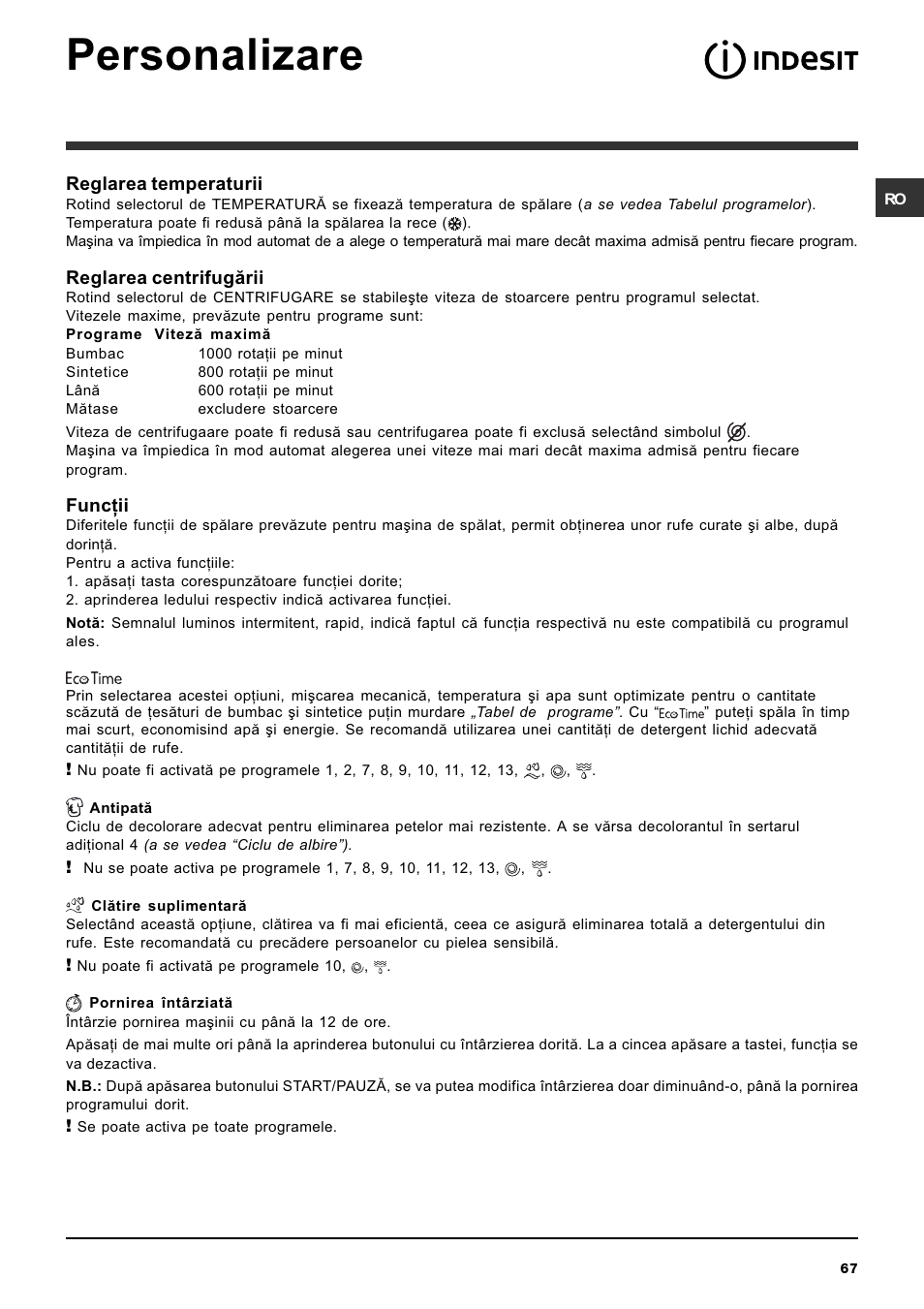 Personalizare | Indesit IWC-5105-(EU) User Manual | Page 67 / 84