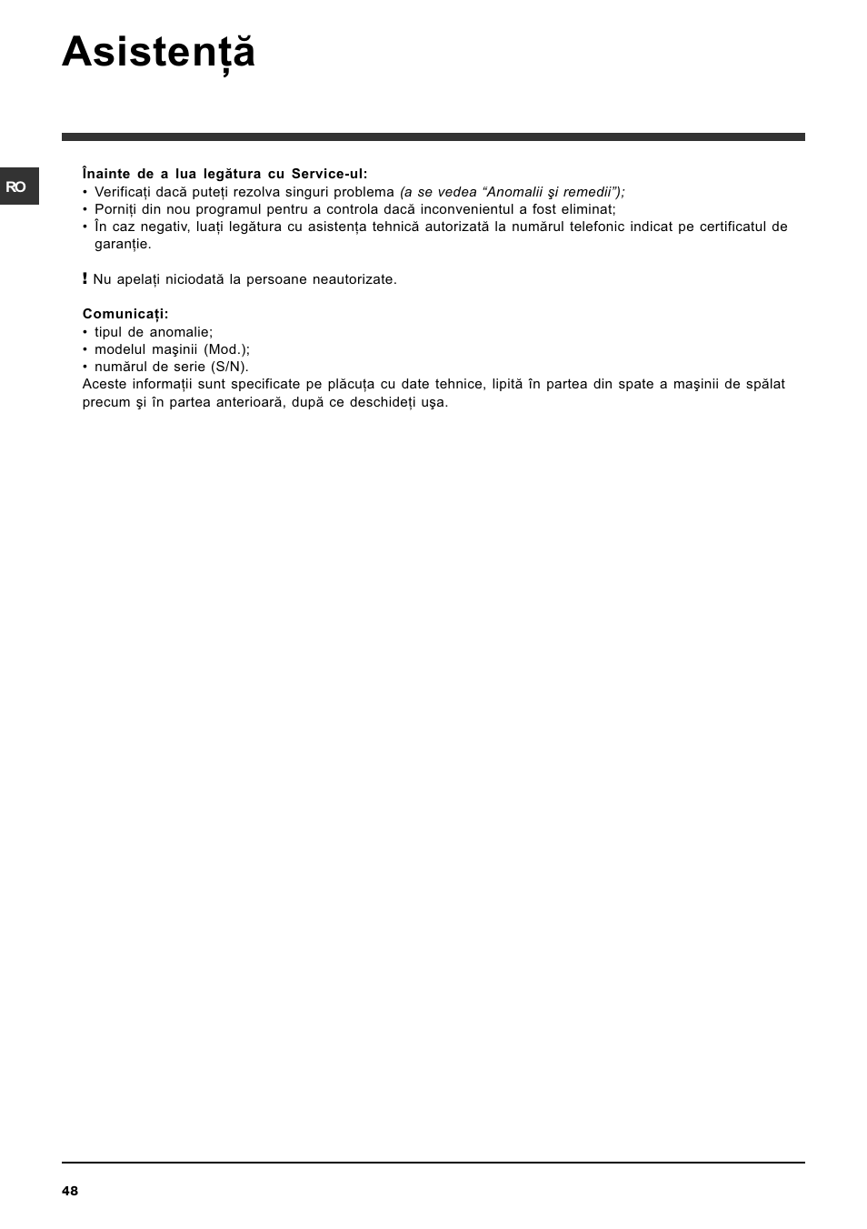 Asistenþã | Indesit IWC-5085-(EU) User Manual | Page 48 / 72