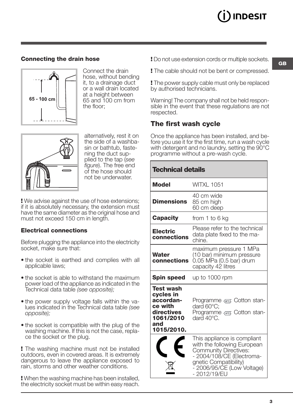 Indesit WITXL-1051-(EU) User Manual | Page 3 / 84
