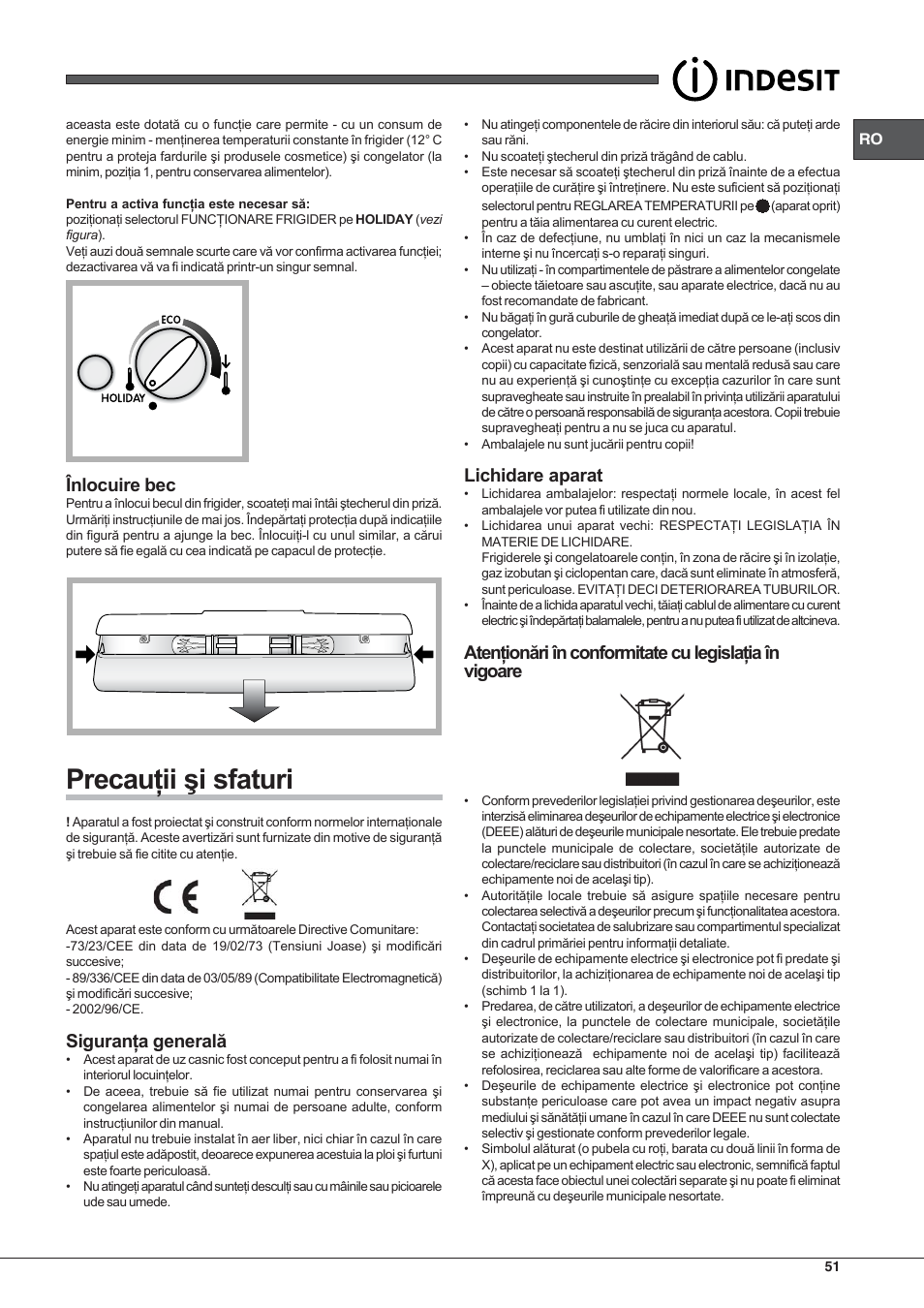 Indesit BIAA-33-F User Manual | Page 51 / 52