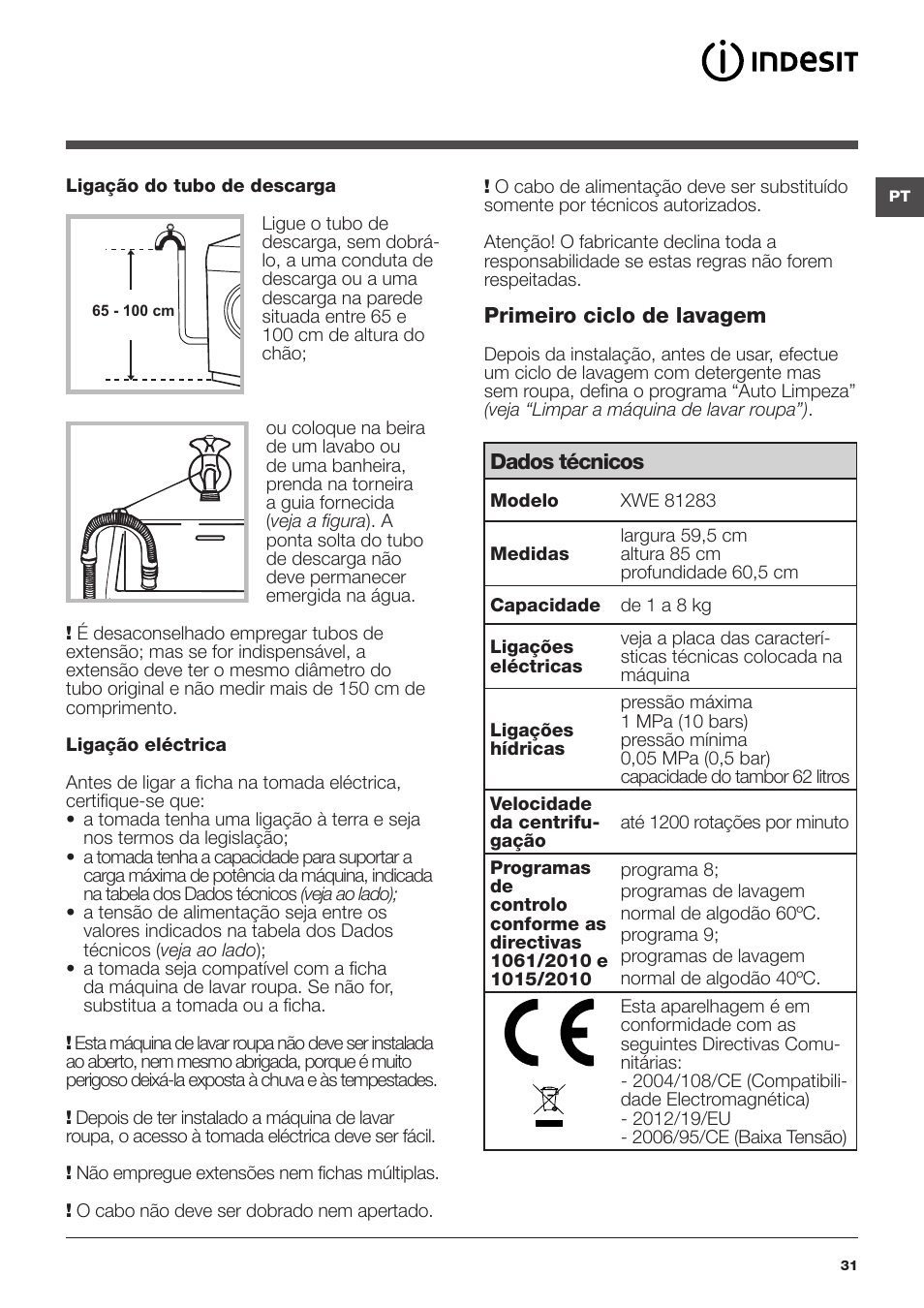 Indesit XWE-81283X-W-EU User Manual | Page 31 / 84