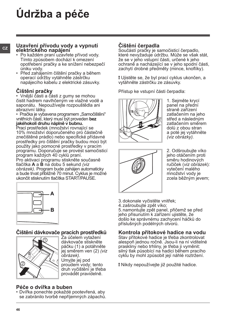 Údržba a péče | Indesit XWE-81283X-W-EU User Manual | Page 46 / 84