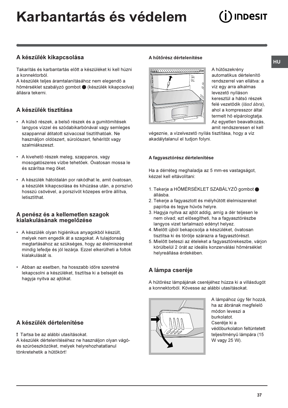 Karbantartás és védelem | Indesit RAA-24-N-(EU) User Manual | Page 37 / 80