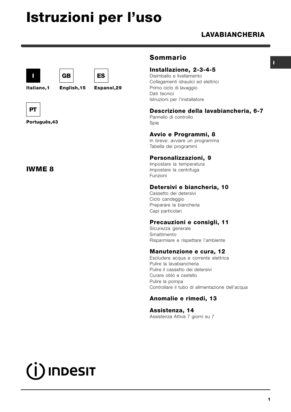 Indesit IWME-8-(EU) User Manual | 56 pages
