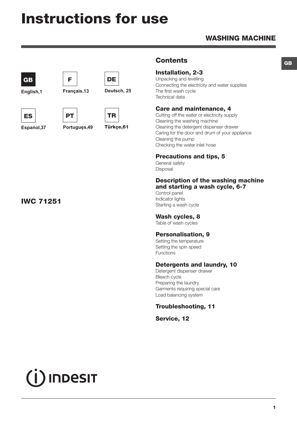 Indesit IWC-71251-C-ECO-EU User Manual | 72 pages