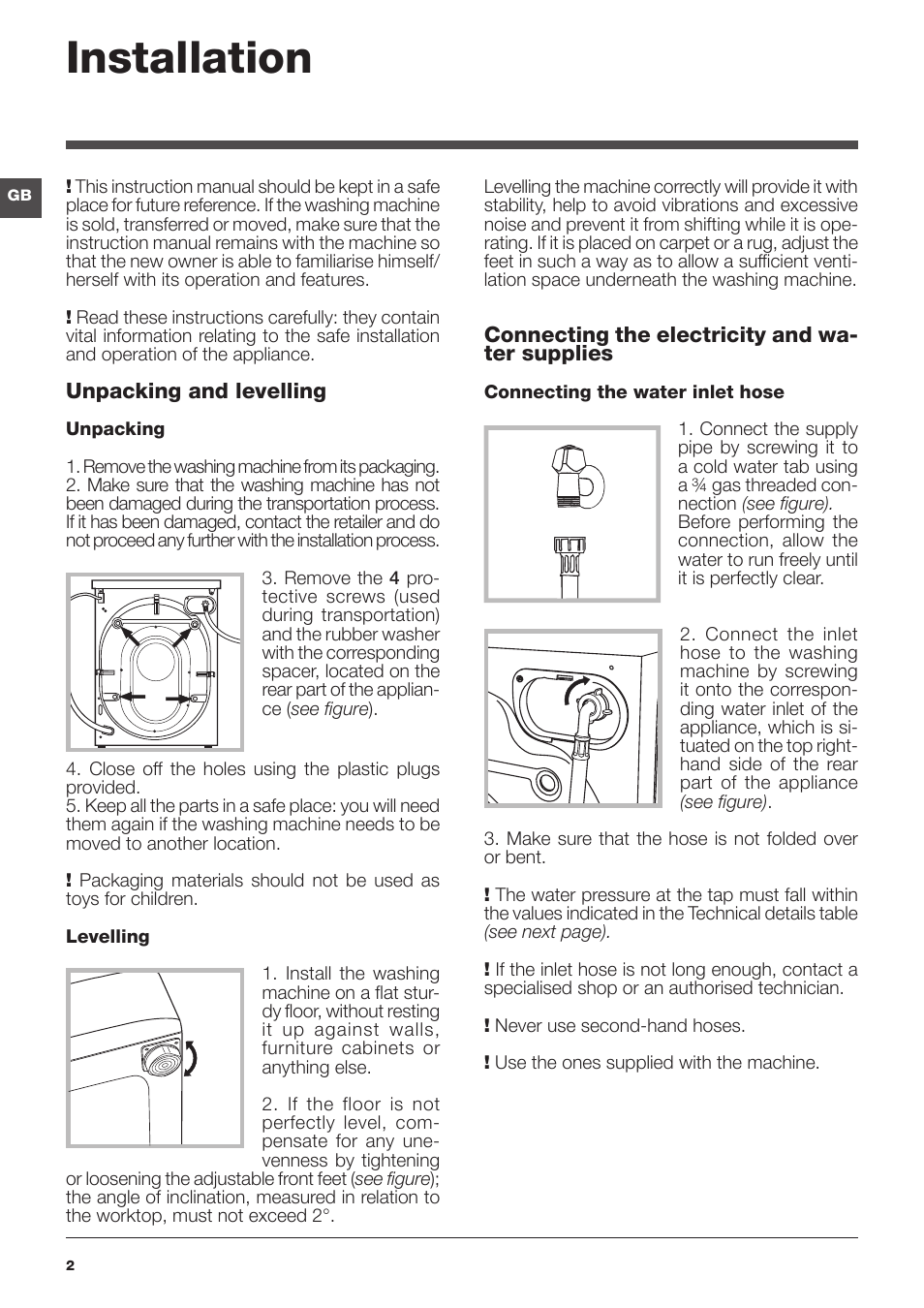 Installation | Indesit IWC-71251-C-ECO-EU User Manual | Page 2 / 72