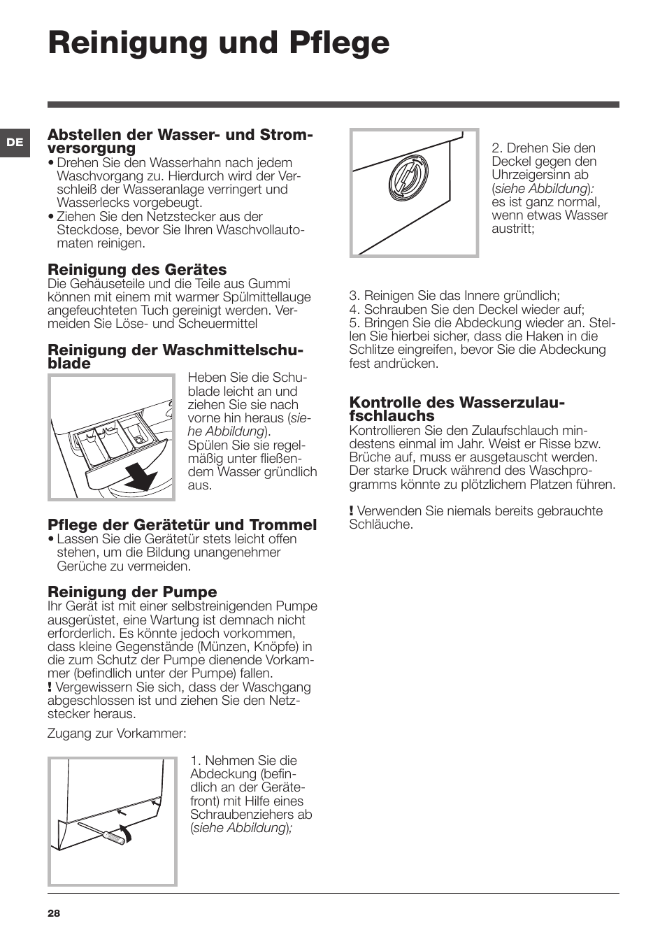 Reinigung und pflege | Indesit IWC-71251-C-ECO-EU User Manual | Page 28 / 72