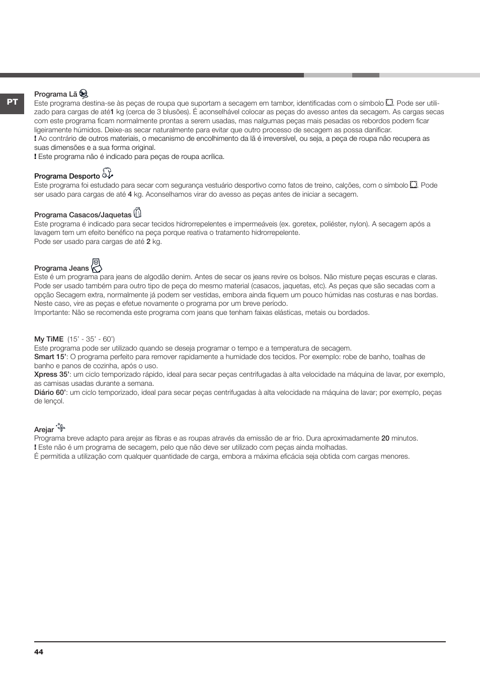 Indesit IDCL-75-B-H-(EU) User Manual | Page 44 / 64