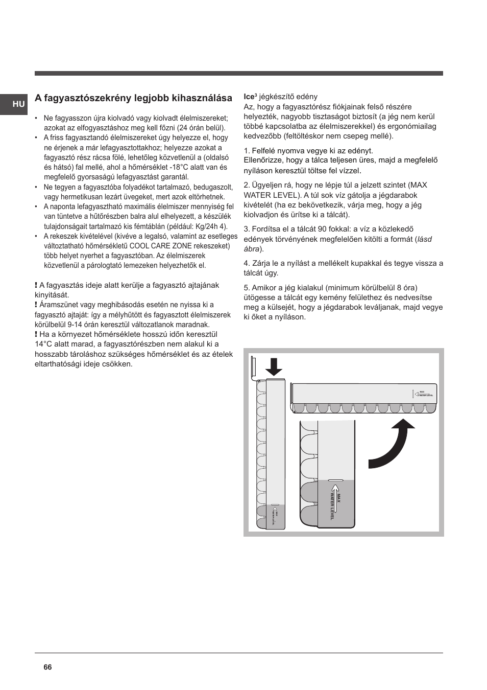 A fagyasztószekrény legjobb kihasználása | Indesit CAA 55 NX User Manual | Page 66 / 92