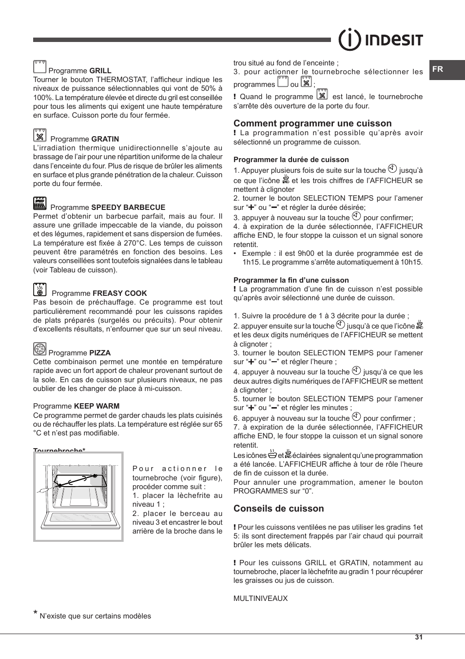 Comment programmer une cuisson, Conseils de cuisson | Indesit IF-89-K.A-IX-S User Manual | Page 31 / 76