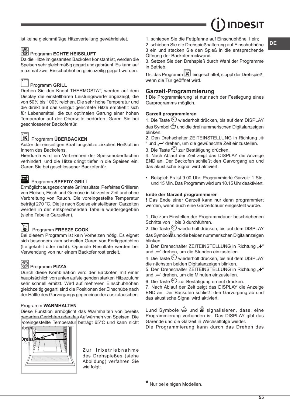 Garzeit-programmierung | Indesit IF-89-K.A-IX-S User Manual | Page 55 / 76