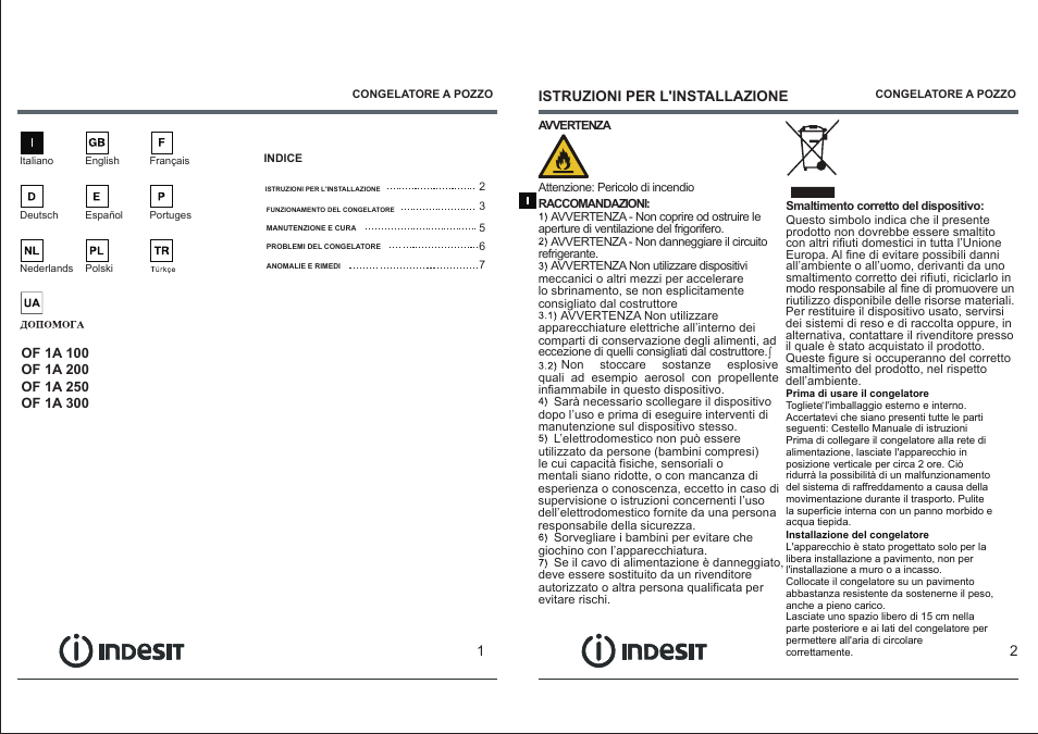 Indesit OF-1A-100 User Manual | Page 3 / 44