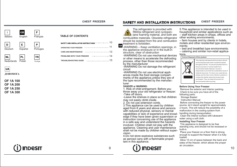 Indesit OF-1A-100 User Manual | Page 7 / 44