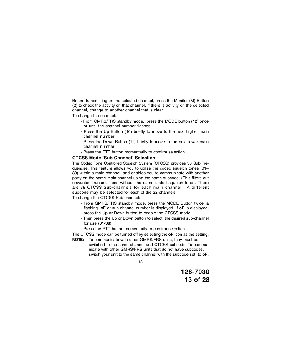 Audiovox GMRS8000-2 User Manual | Page 13 / 28