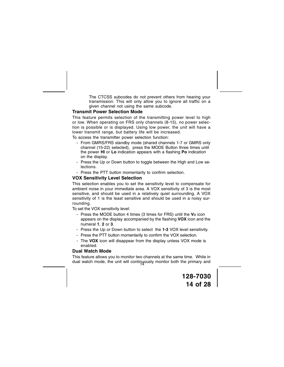 Audiovox GMRS8000-2 User Manual | Page 14 / 28