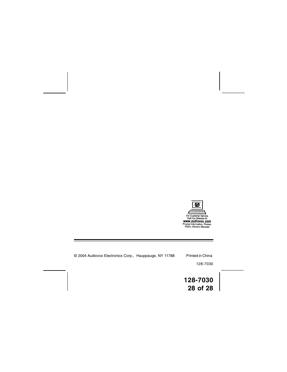 Audiovox GMRS8000-2 User Manual | Page 28 / 28