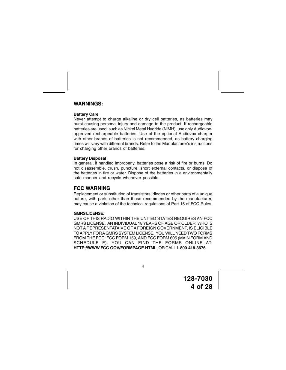 Audiovox GMRS8000-2 User Manual | Page 4 / 28