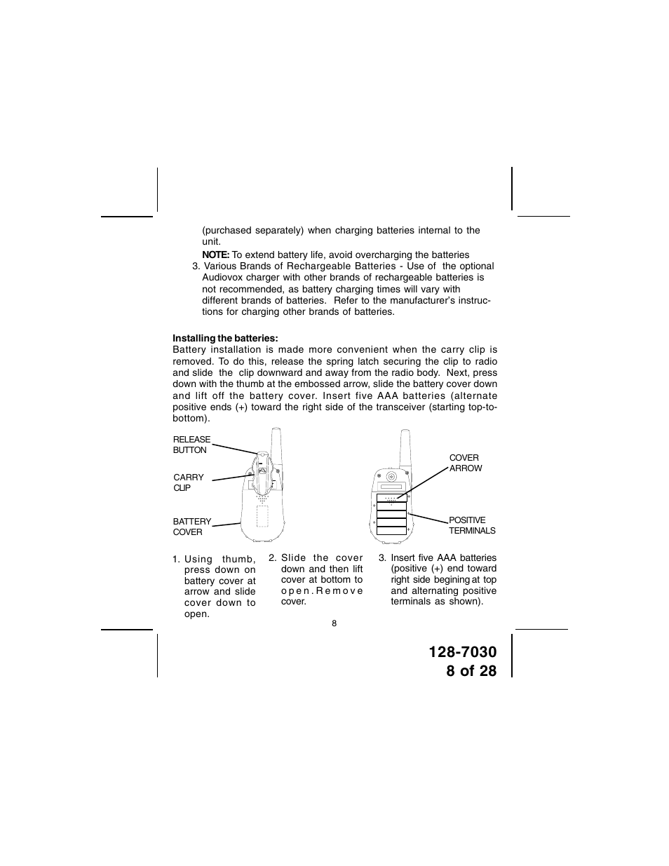 Audiovox GMRS8000-2 User Manual | Page 8 / 28