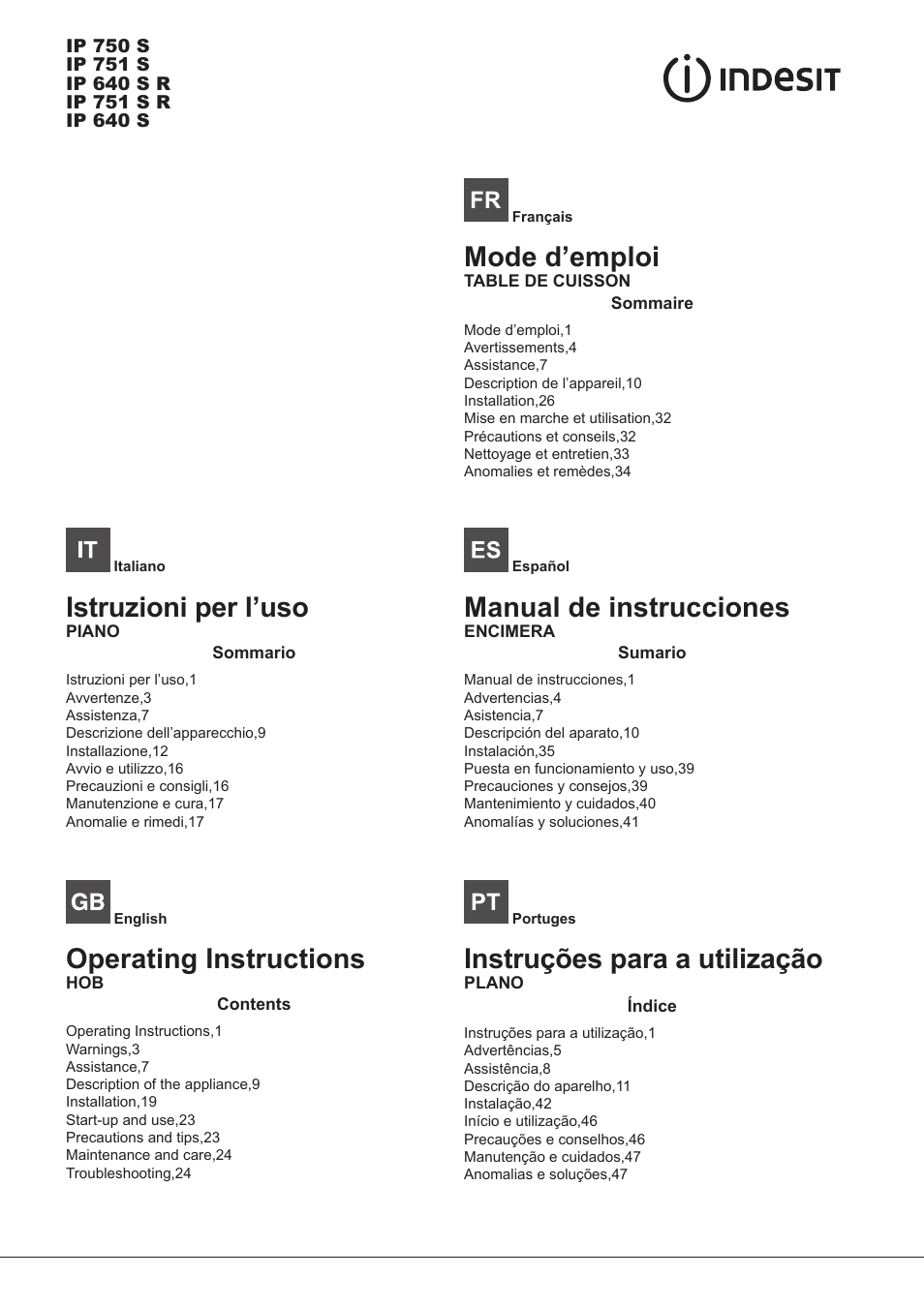 Indesit IP-751-S-(IX) User Manual | 56 pages