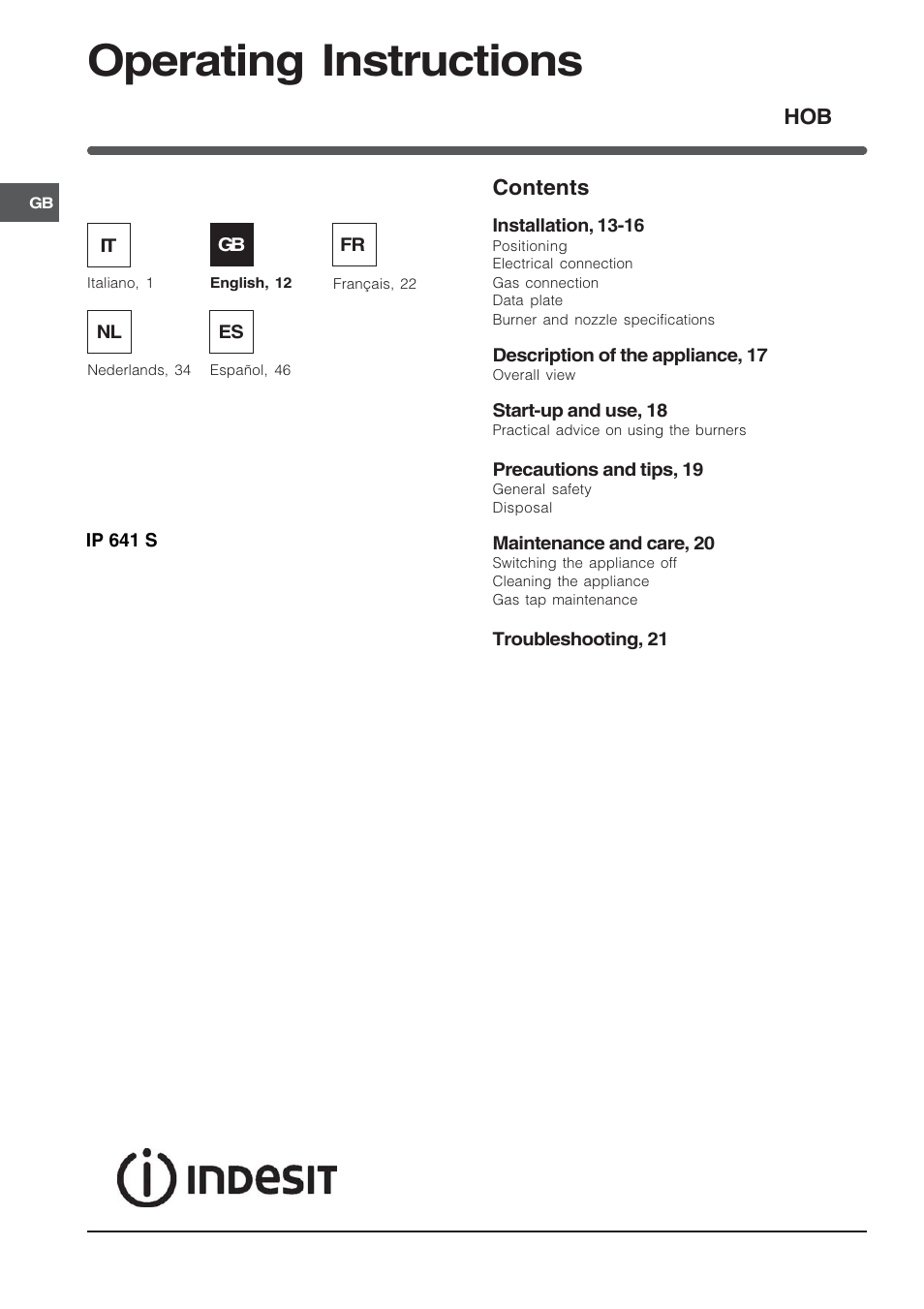 Indesit IP-641-S-(IX) User Manual | Page 12 / 56