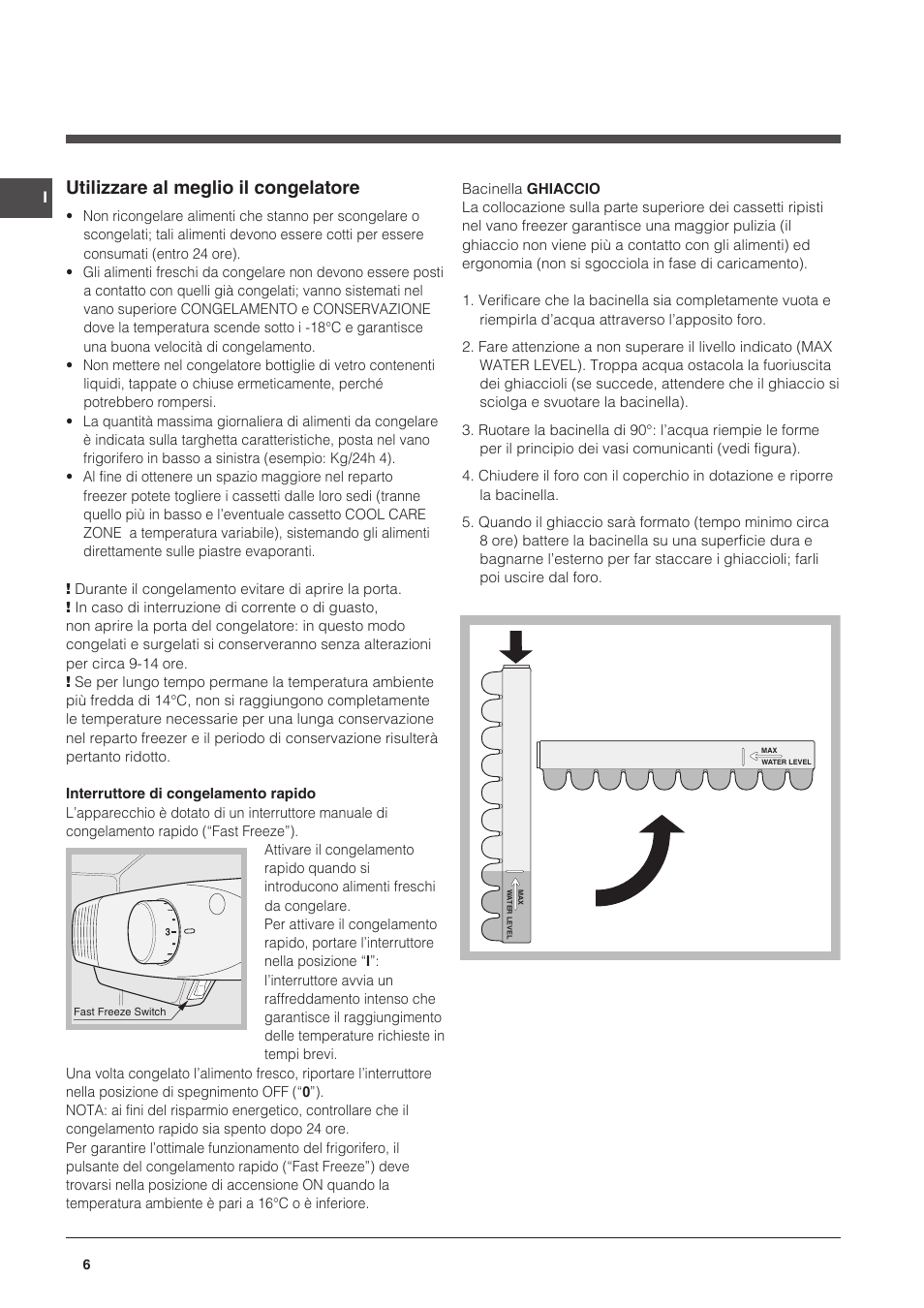Utilizzare al meglio il congelatore | Indesit NCAA-55 User Manual | Page 6 / 72