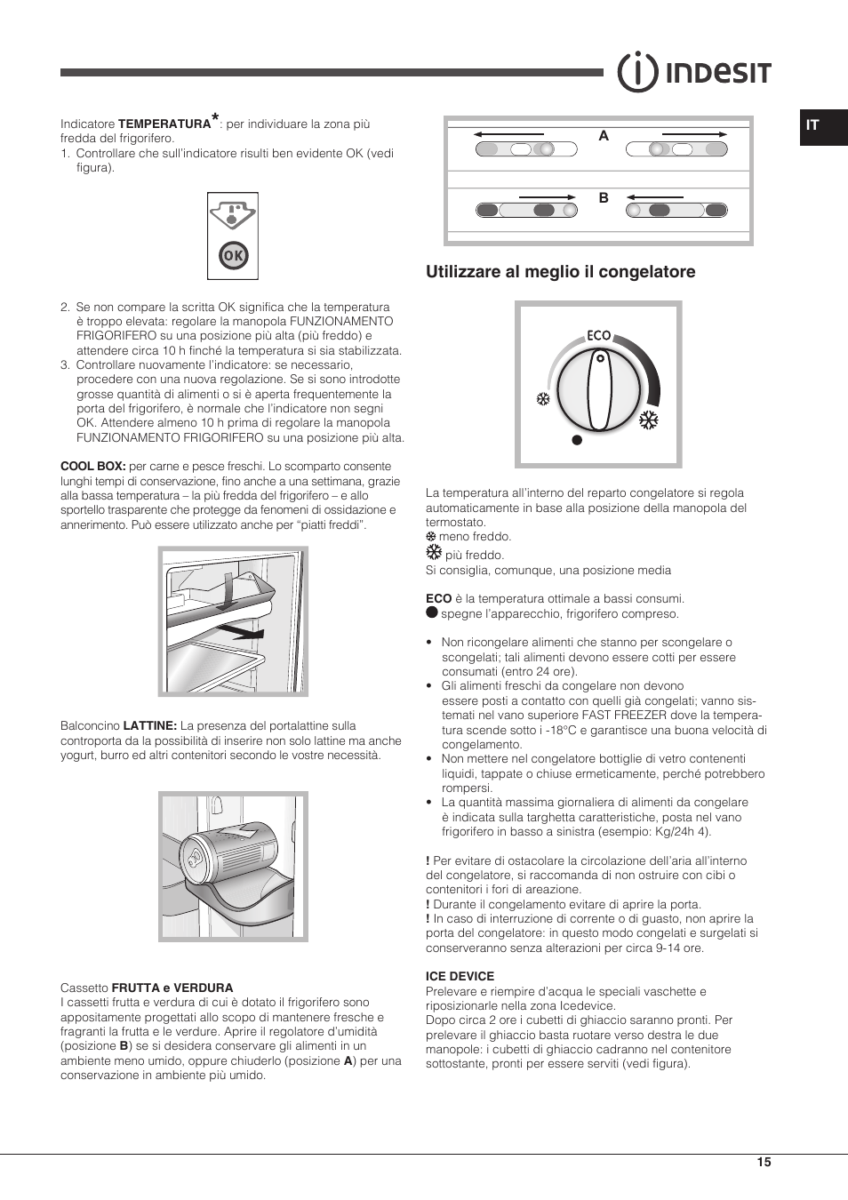 Utilizzare al meglio il congelatore | Indesit TAAN-6-FNF User Manual | Page 15 / 60