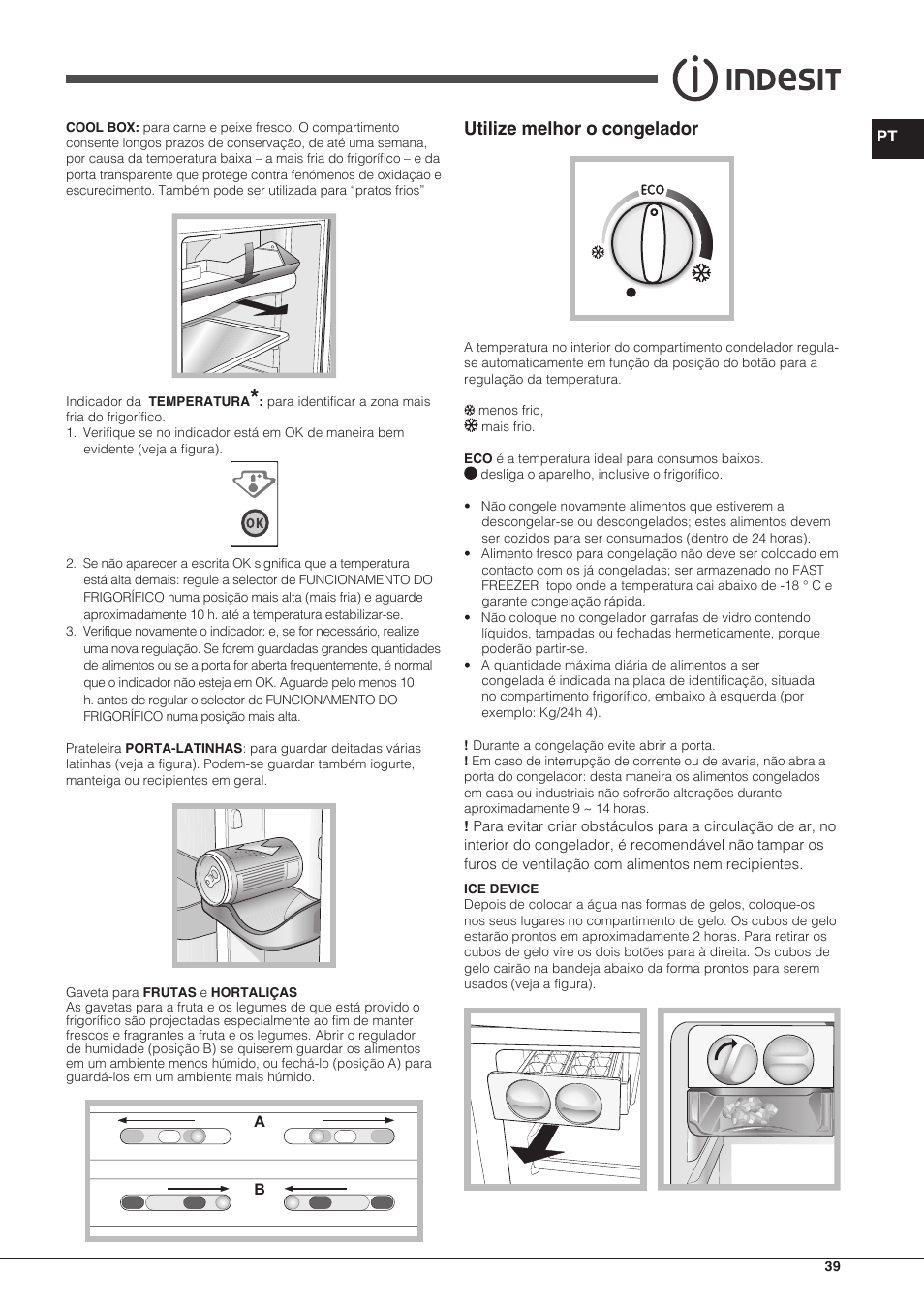 Utilize melhor o congelador | Indesit TAAN-6-FNF User Manual | Page 39 / 60