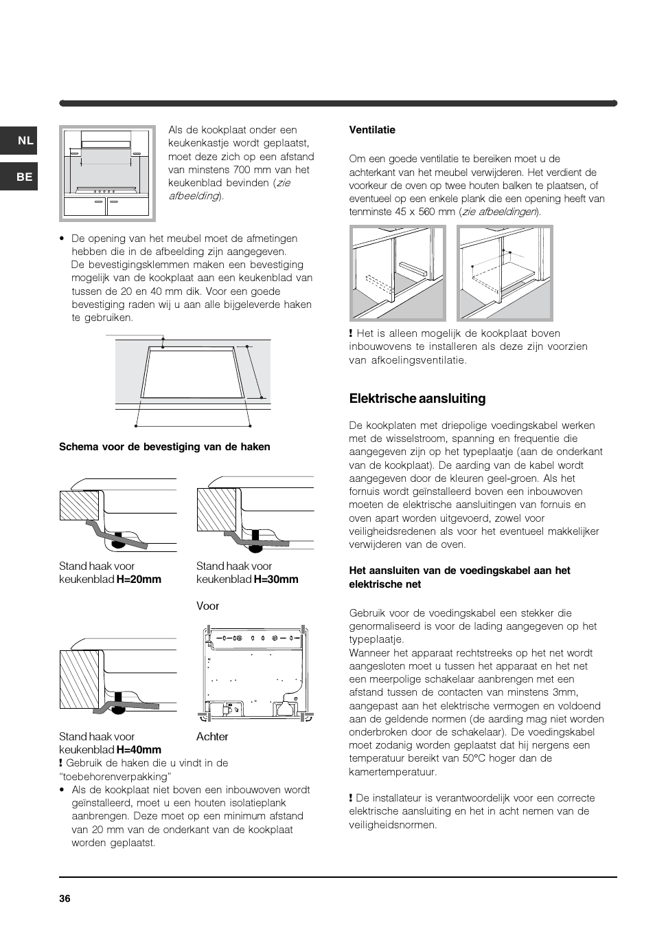 Elektrische aansluiting | Indesit IPG-751-S-(GR) User Manual | Page 36 / 80