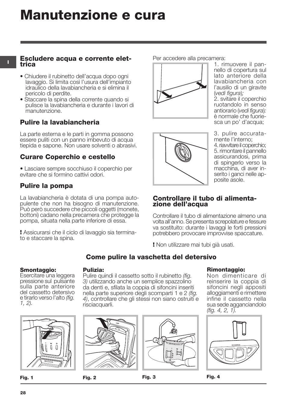 Manutenzione e cura | Indesit WITL-1061-(EU) User Manual | Page 28 / 92