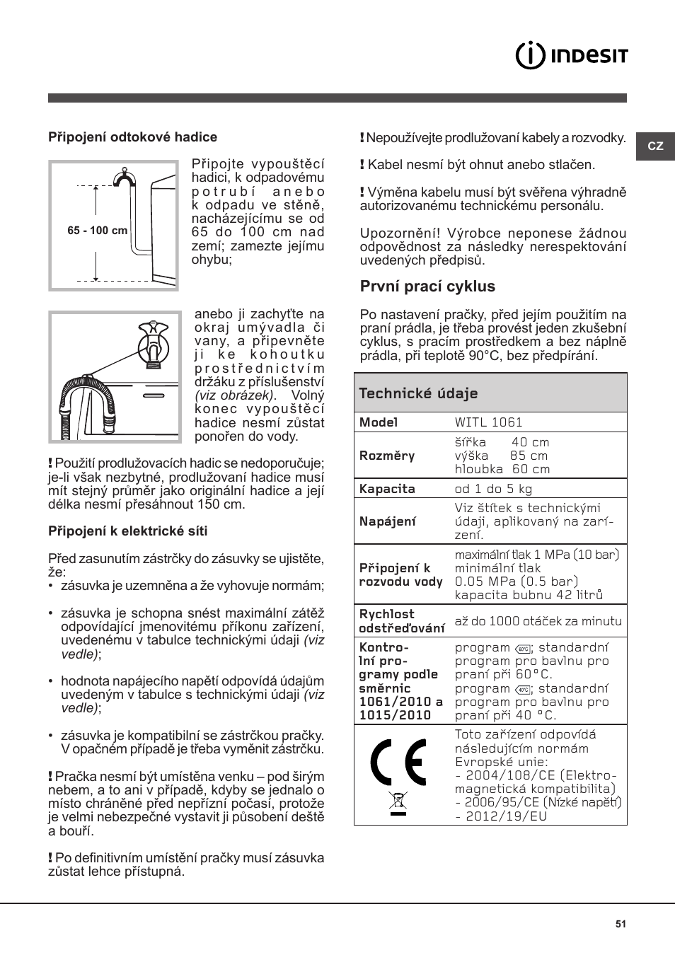 Indesit WITL-1061-(EU) User Manual | Page 51 / 92