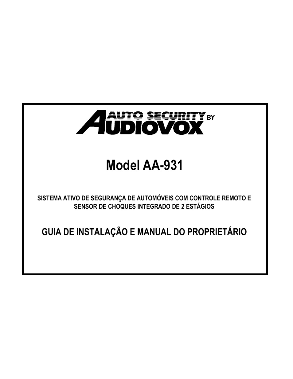 Model aa-931 | Audiovox AA-931 User Manual | Page 18 / 25