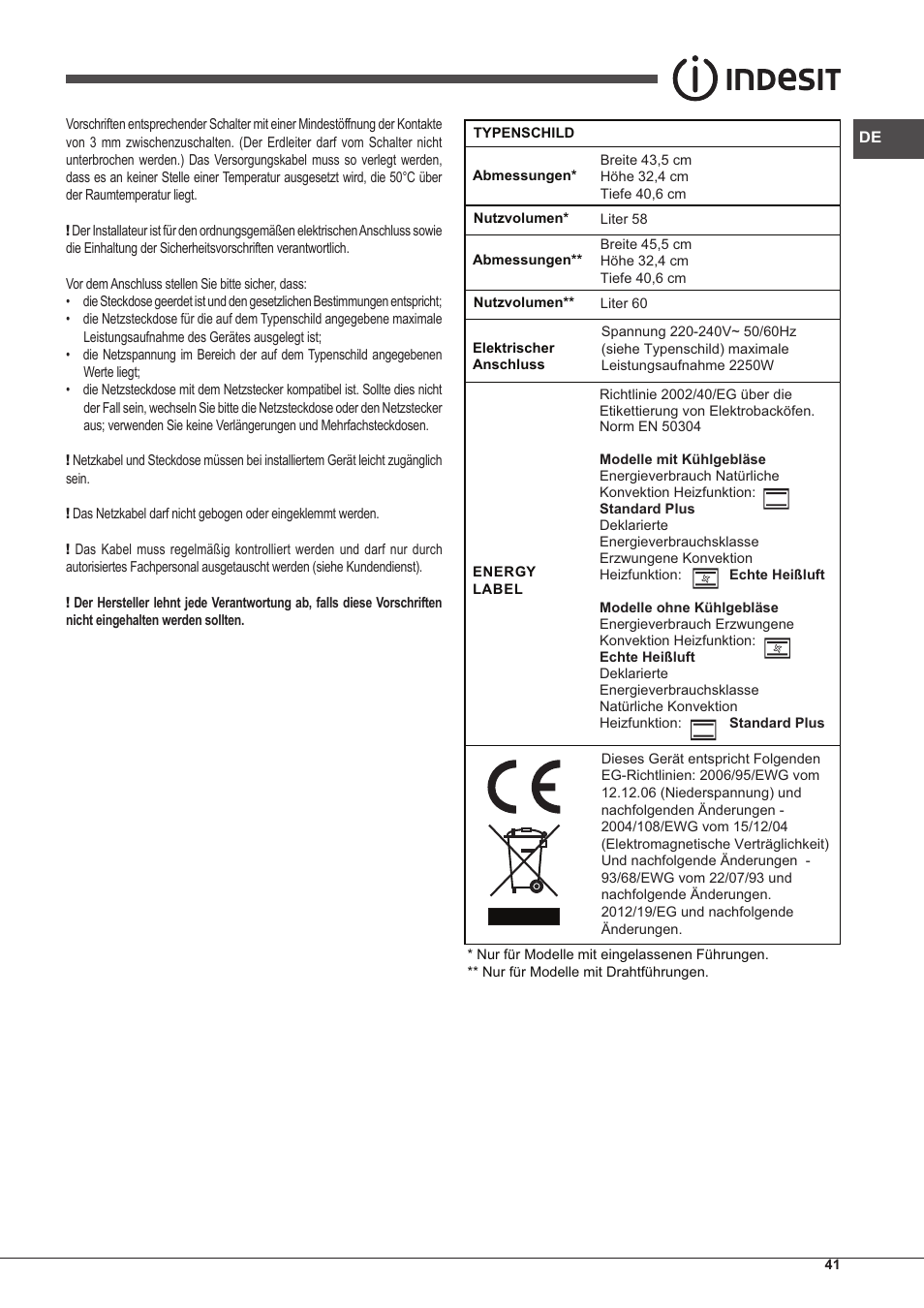 Indesit FIM-51-K.A-(BK)-S User Manual | Page 41 / 48