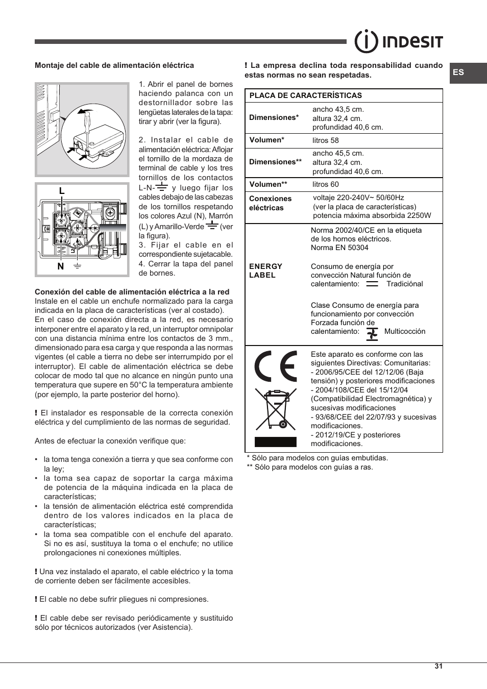 Indesit IF-51-K.A-IX-S User Manual | Page 31 / 60