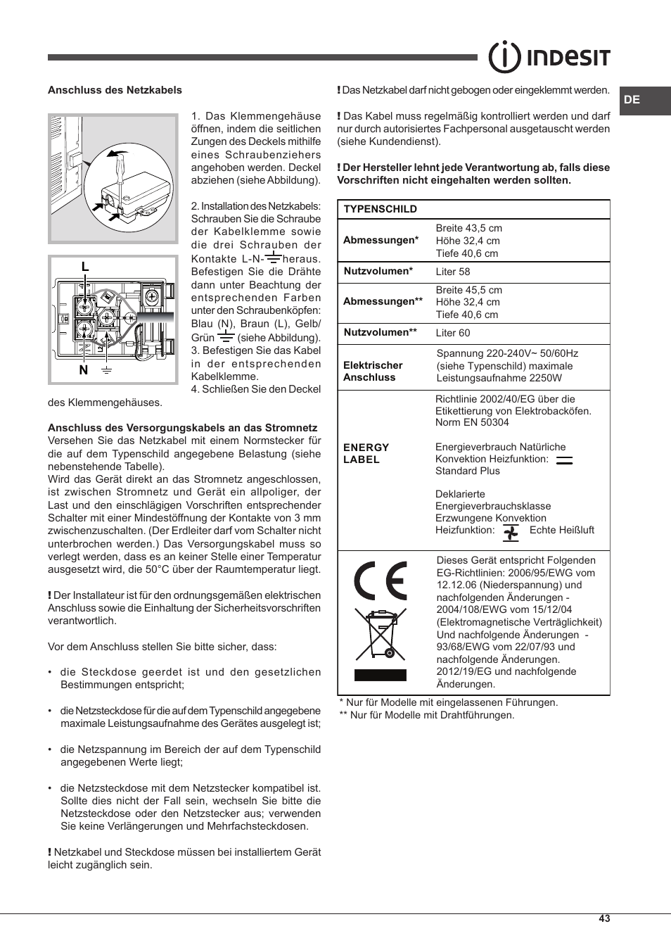 Indesit IF-51-K.A-IX-S User Manual | Page 43 / 60