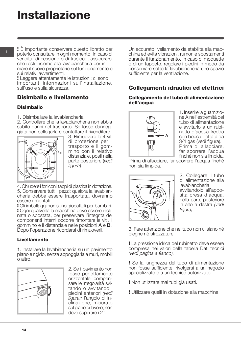 Installazione | Indesit IWUD-41252-C-ECO-EU User Manual | Page 14 / 84